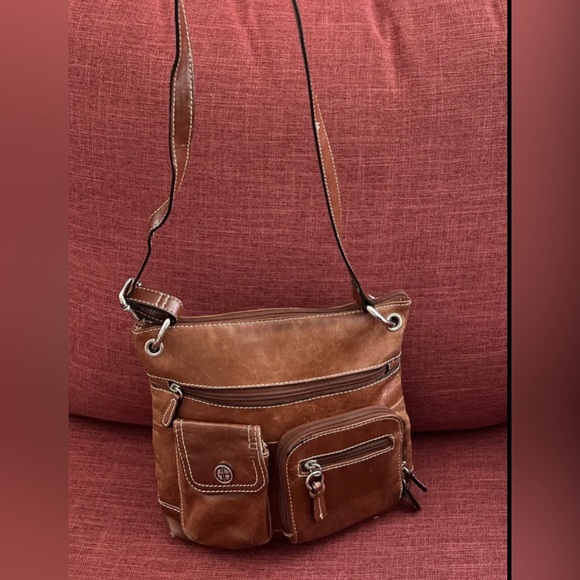 Giani Bernini Handbags - GIANI BERNINI Brown Genuine Leather Women’s Crossbody Organizer Bag Purse